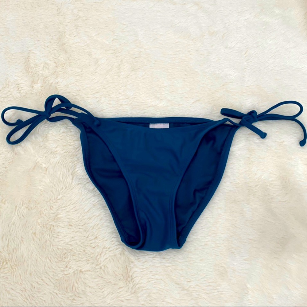 Blue-Green Tie Side Bikini Bottom
